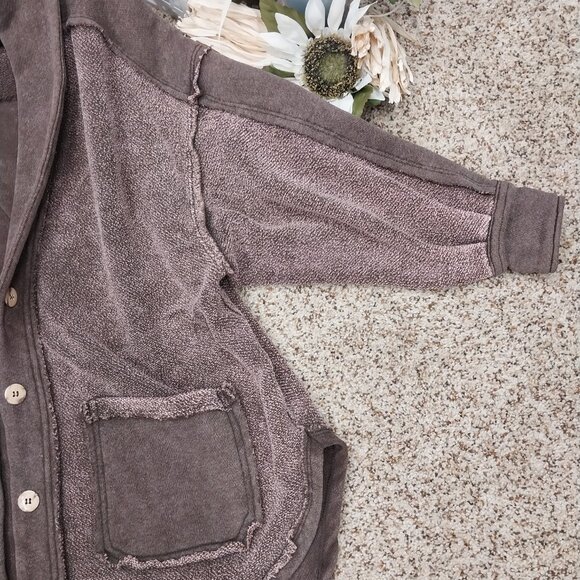 Zenana Outfitters Brown Utility Jacket with Hood - Picture 2 of 8